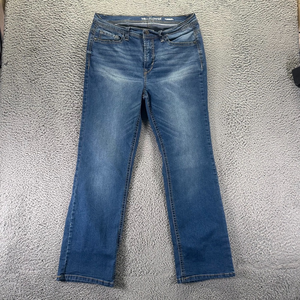WallFlower InstaStretch Jeans Womens 14 Blue Cotton Denim Bootcut Faded Stretch